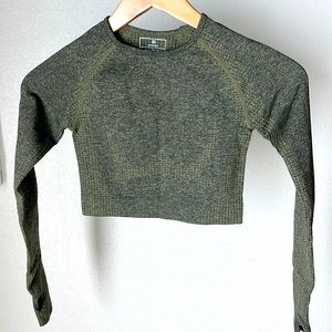 Women's Long Sleeve Athletic Crop Green